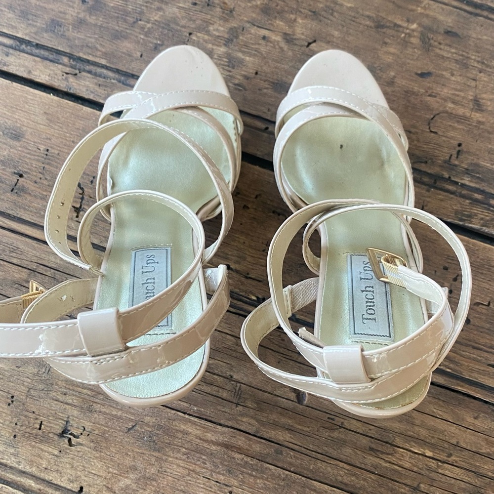 Touch Ups Patent Strappy Nude Platform Heels - Picture 6 of 11